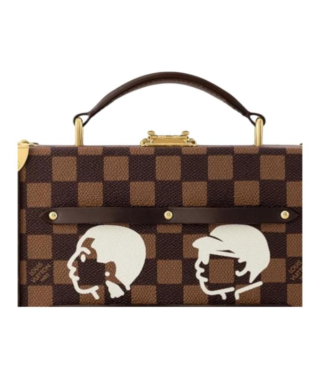 LOUIS VUITTON Коричневая кожаная сумка на плечо, фото 5