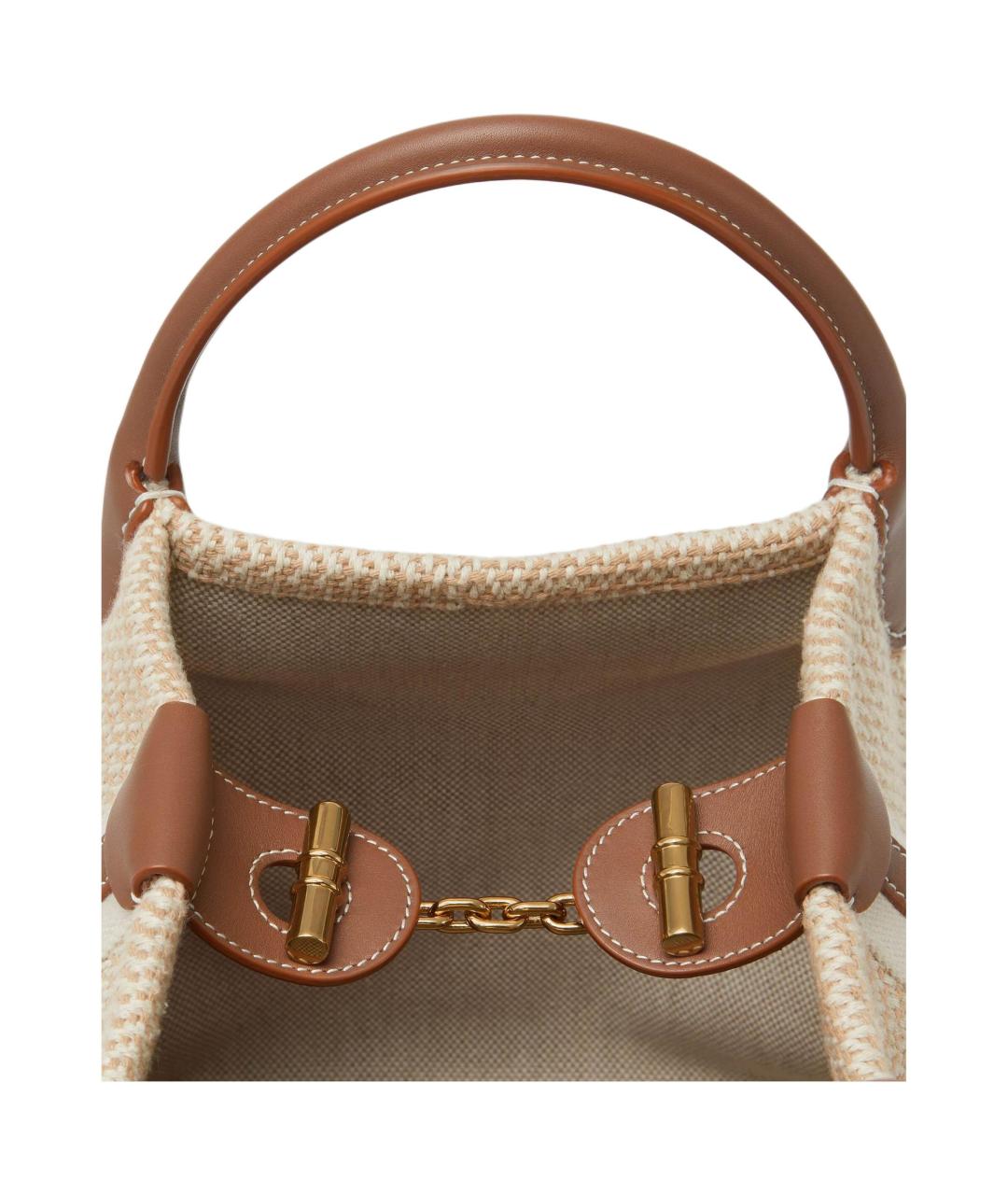 LORO PIANA Бежевая хлопковая сумка через плечо, фото 3