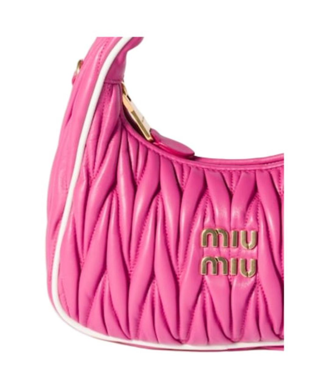 MIU MIU Розовая кожаная сумка через плечо, фото 6