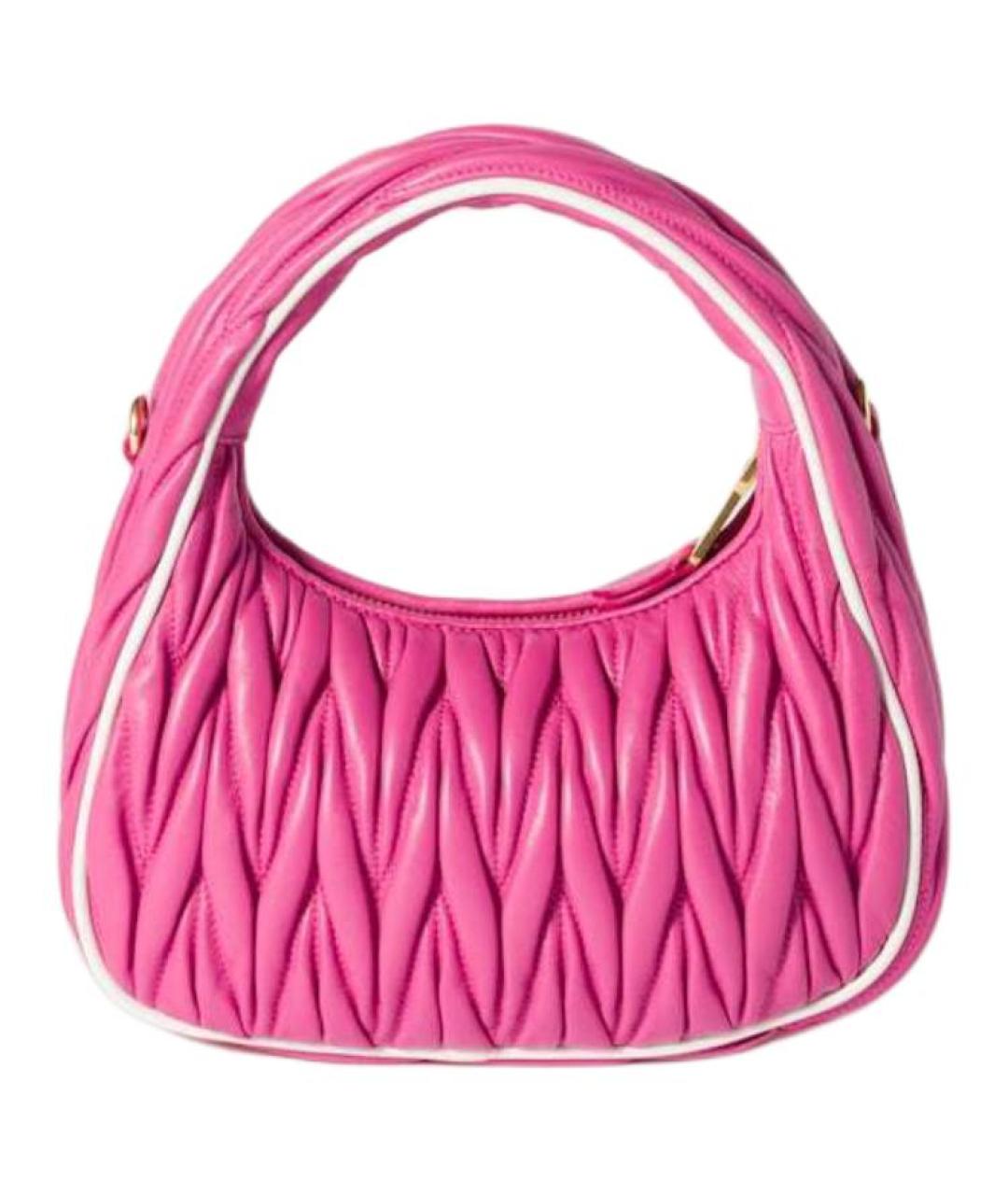 MIU MIU Розовая кожаная сумка через плечо, фото 3