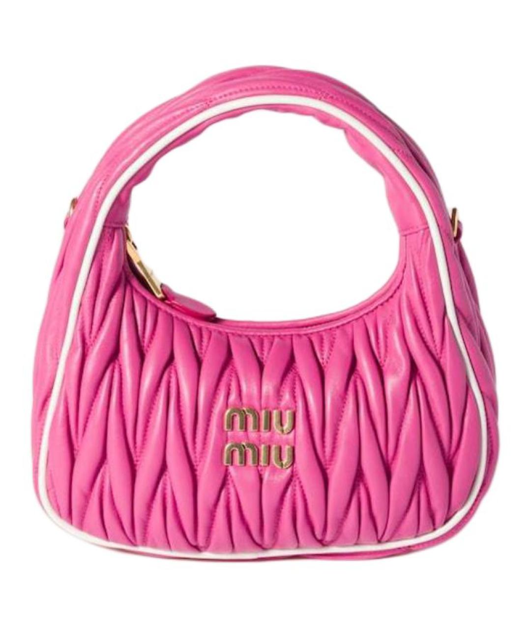 MIU MIU Розовая кожаная сумка через плечо, фото 1