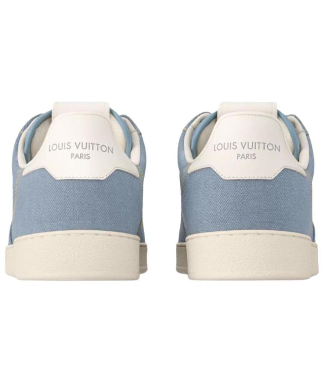 LOUIS VUITTON Голубые кожаные низкие кроссовки / кеды, фото 5