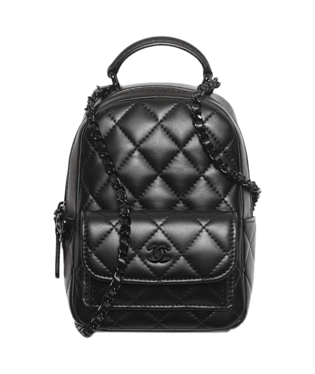 CHANEL Черный кожаный рюкзак, фото 1