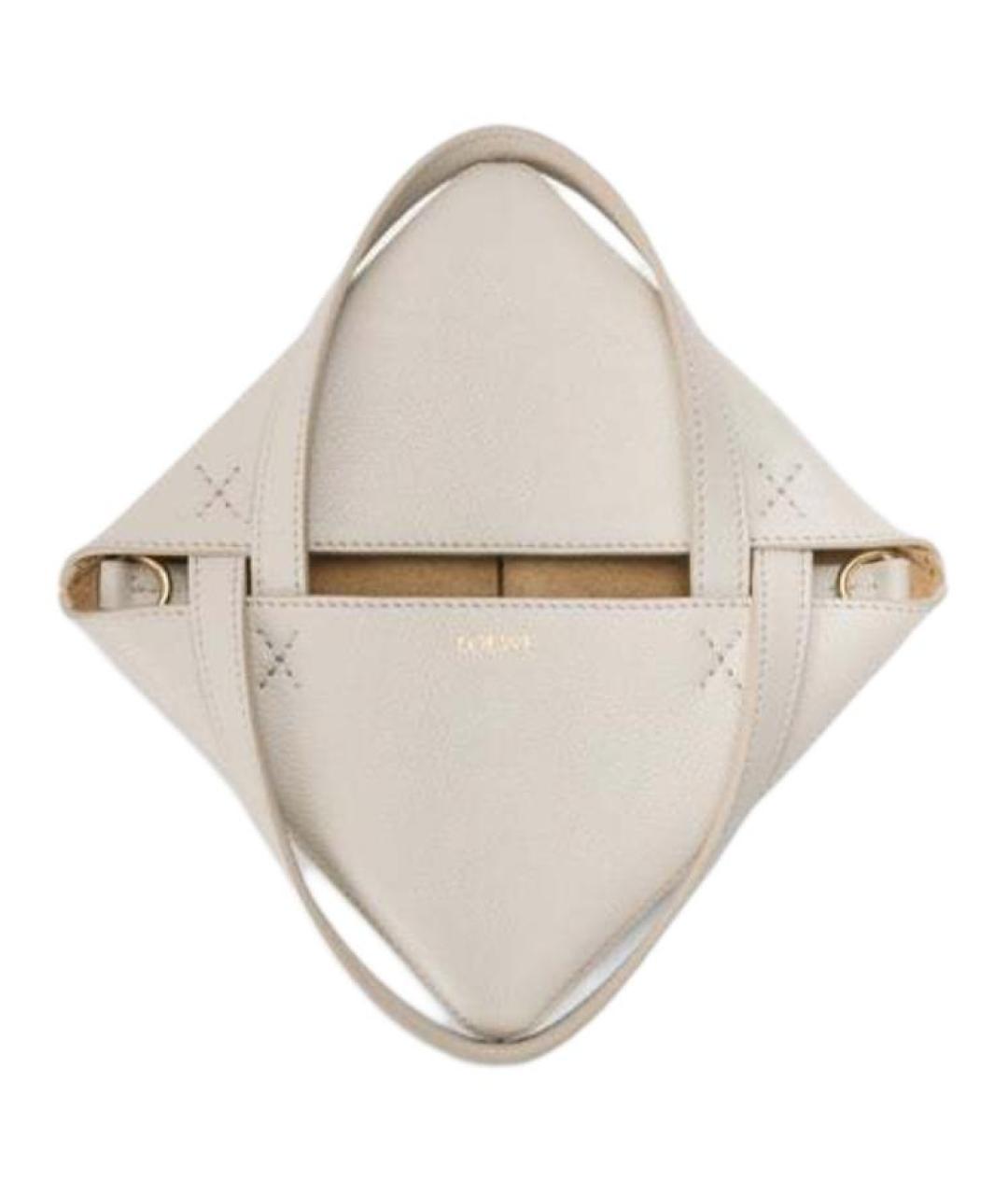 LOEWE Бежевая кожаная сумка через плечо, фото 7