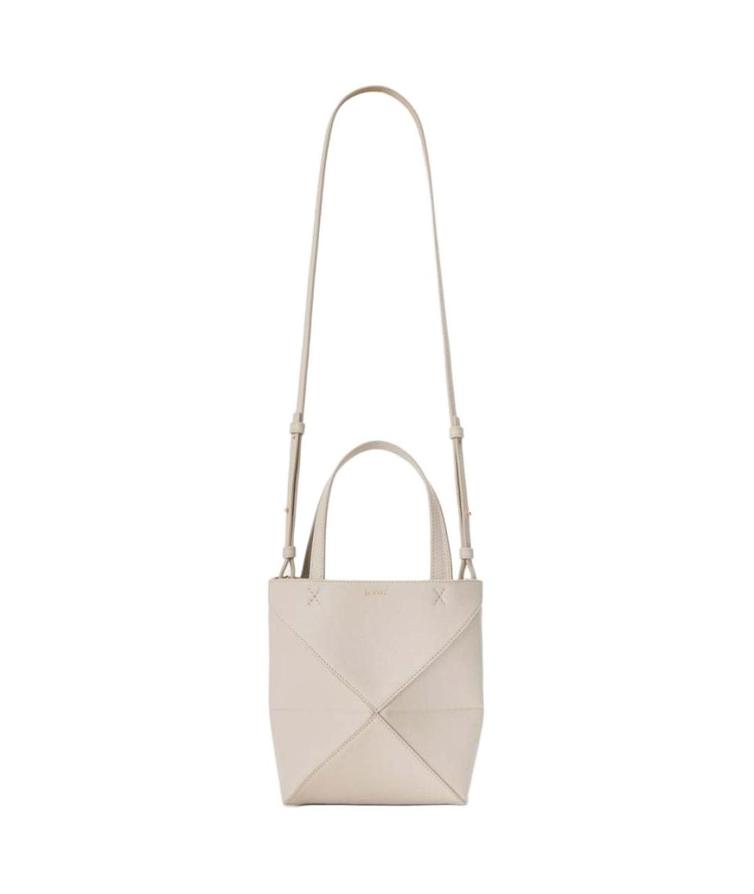 LOEWE Бежевая кожаная сумка через плечо, фото 2