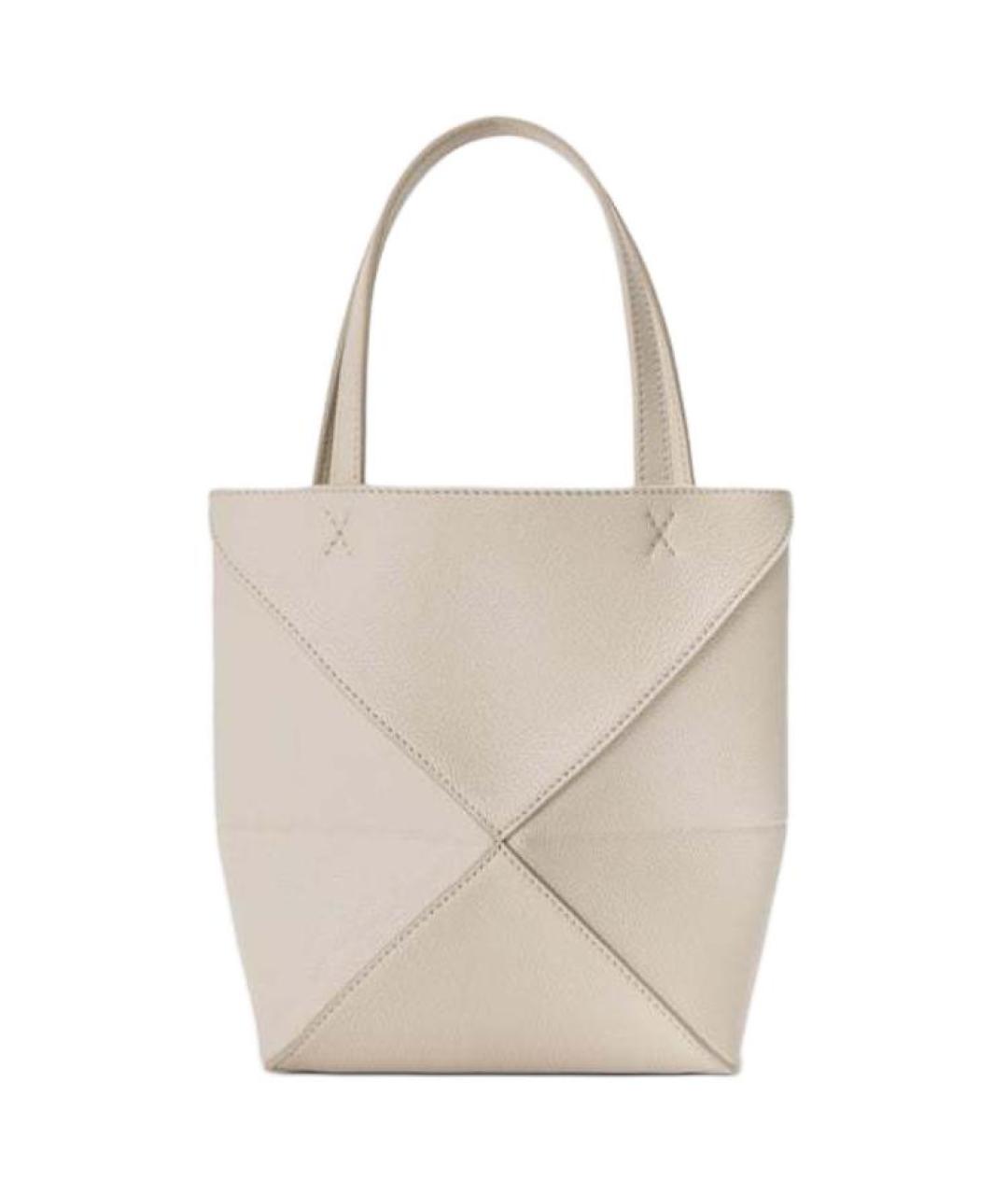 LOEWE Бежевая кожаная сумка через плечо, фото 4