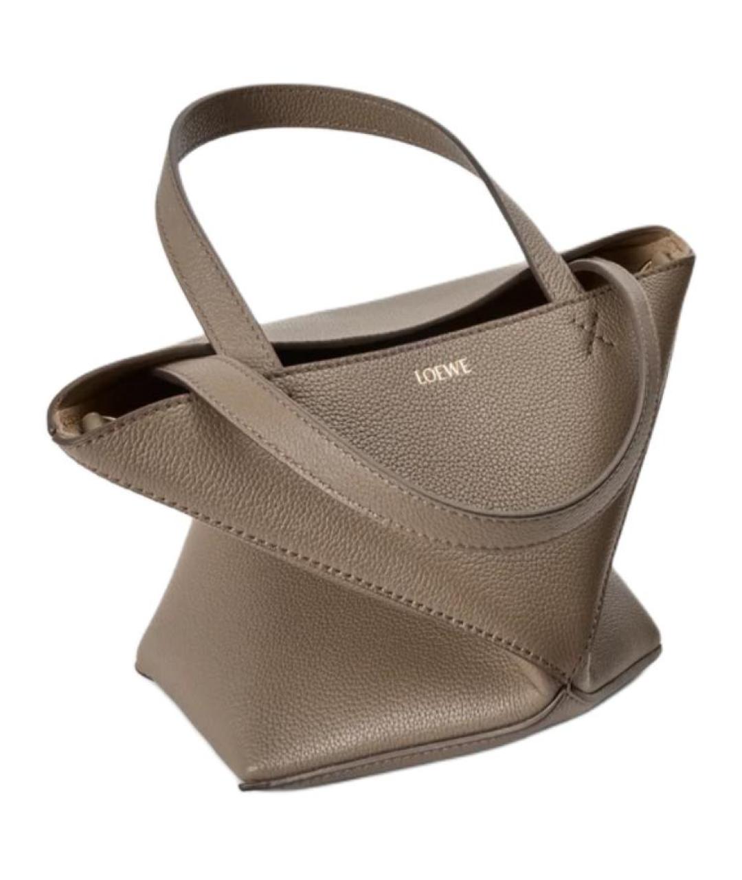 LOEWE Коричневая кожаная сумка через плечо, фото 3