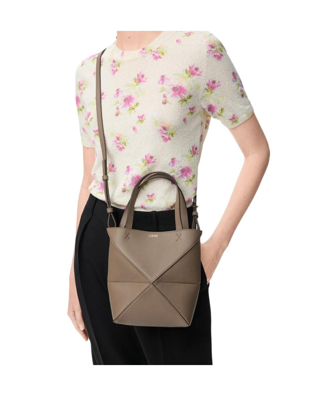 LOEWE Коричневая кожаная сумка через плечо, фото 5