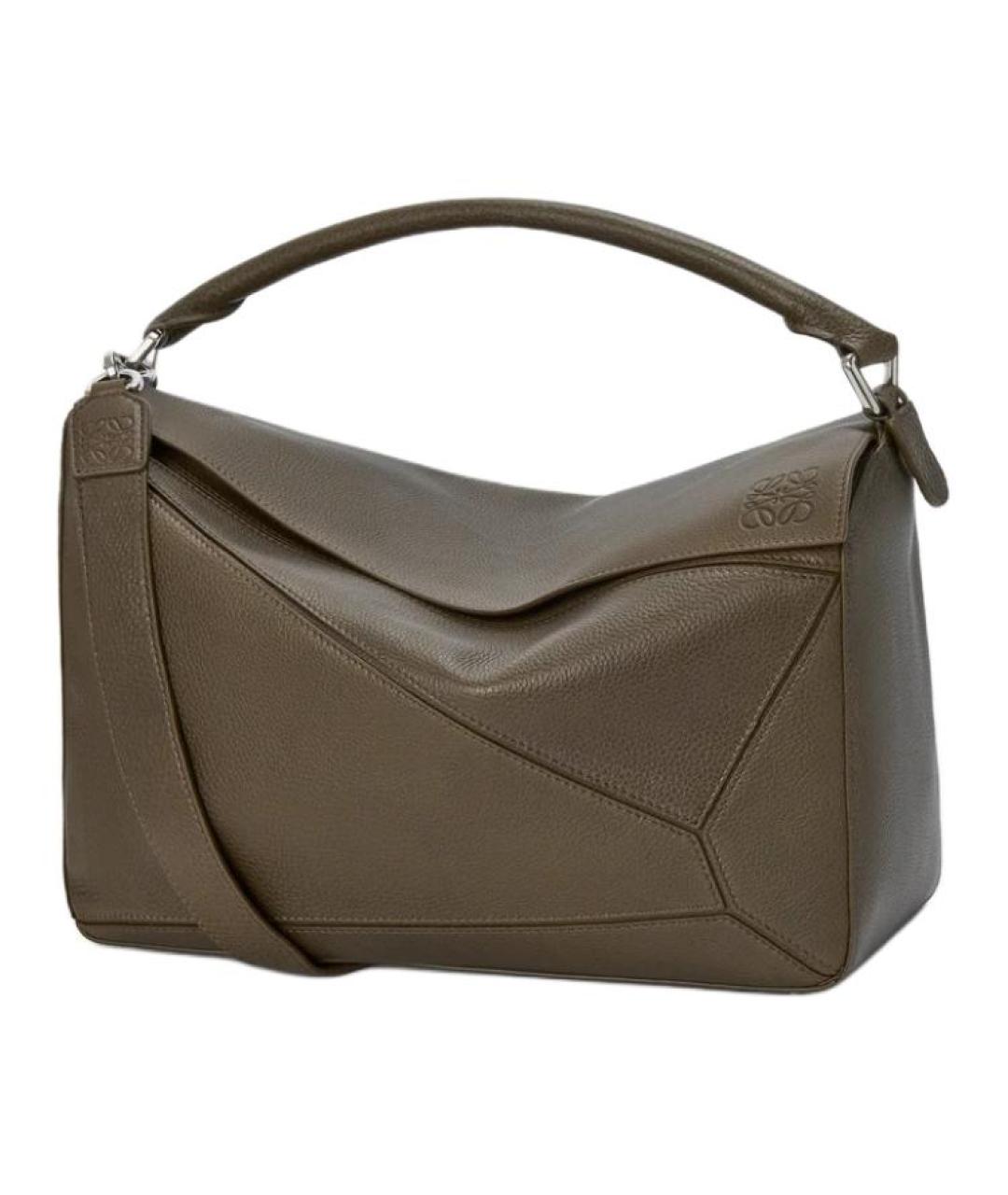 LOEWE Коричневая кожаная сумка на плечо, фото 3