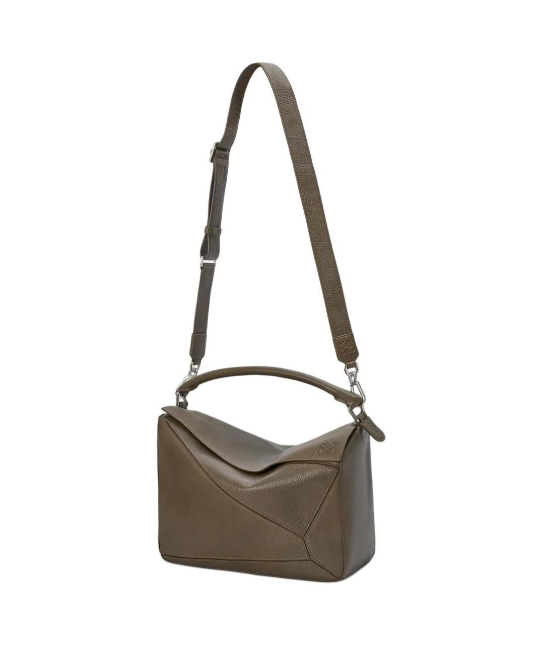 LOEWE Коричневая кожаная сумка на плечо, фото 5