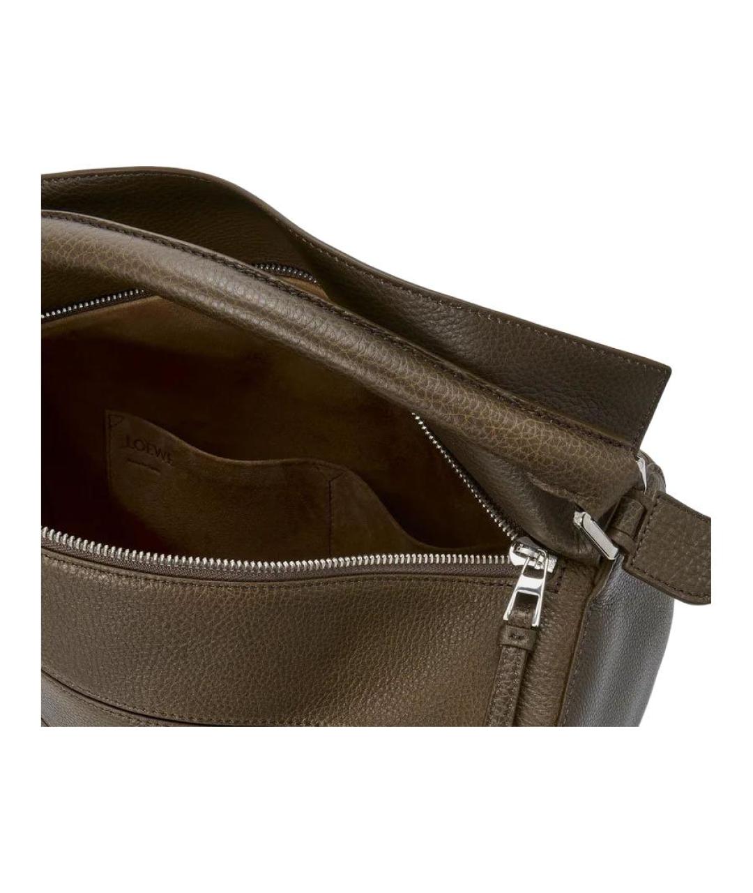 LOEWE Коричневая кожаная сумка на плечо, фото 6