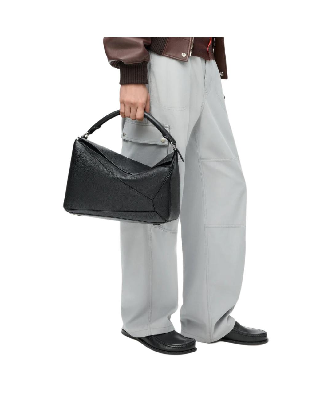 LOEWE Черная кожаная сумка на плечо, фото 7