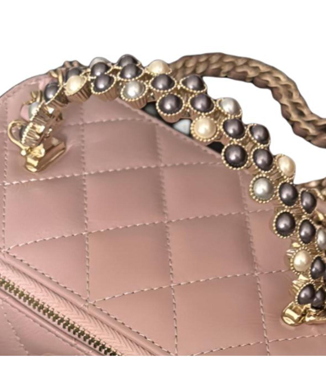 CHANEL Розовая кожаная сумка через плечо, фото 4