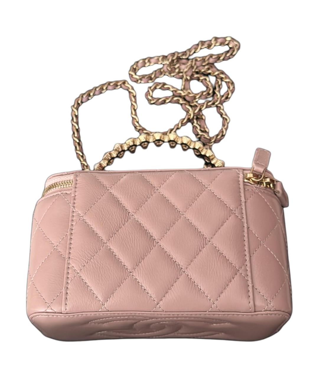 CHANEL Розовая кожаная сумка через плечо, фото 2