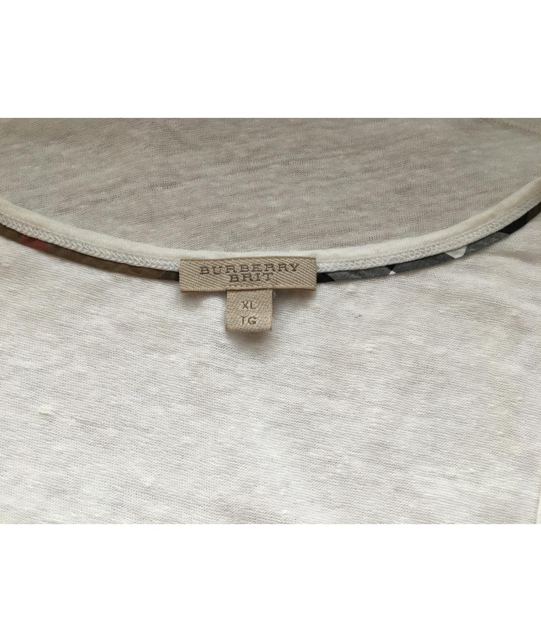 BURBERRY Белая льняная майка, фото 7