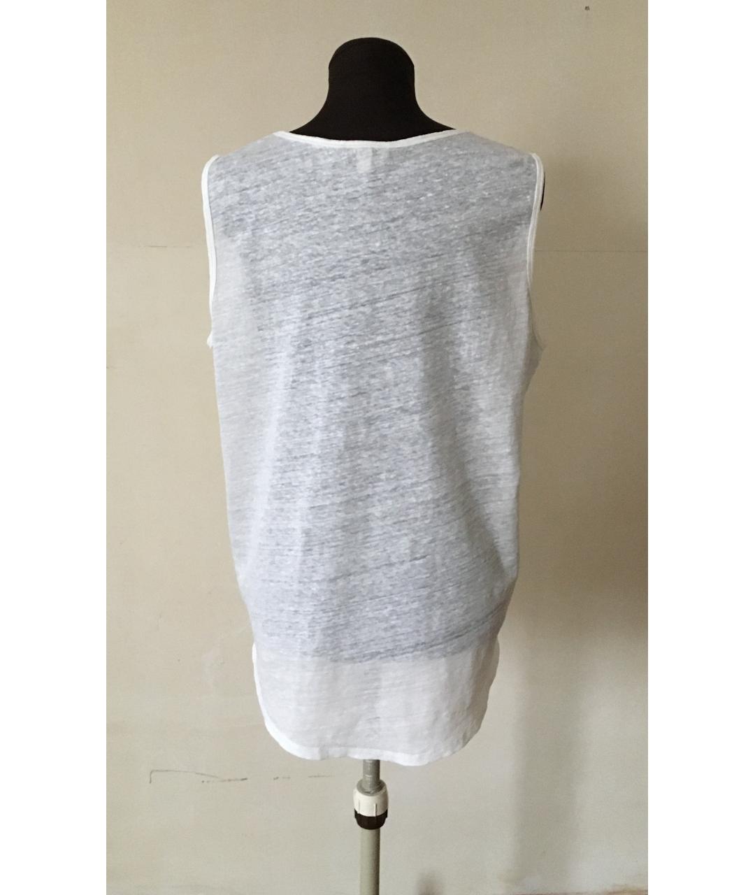 BURBERRY Белая льняная майка, фото 5