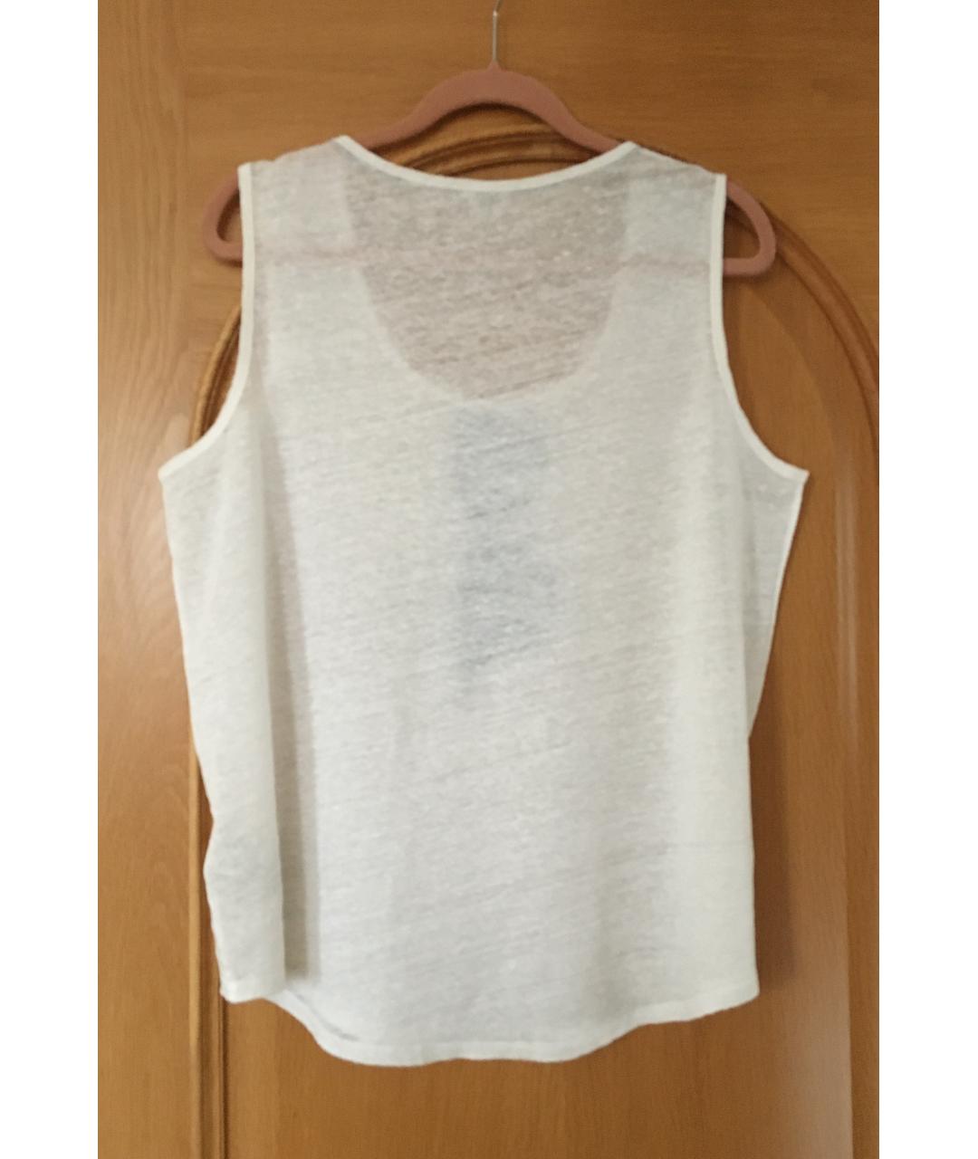 BURBERRY Белая льняная майка, фото 2