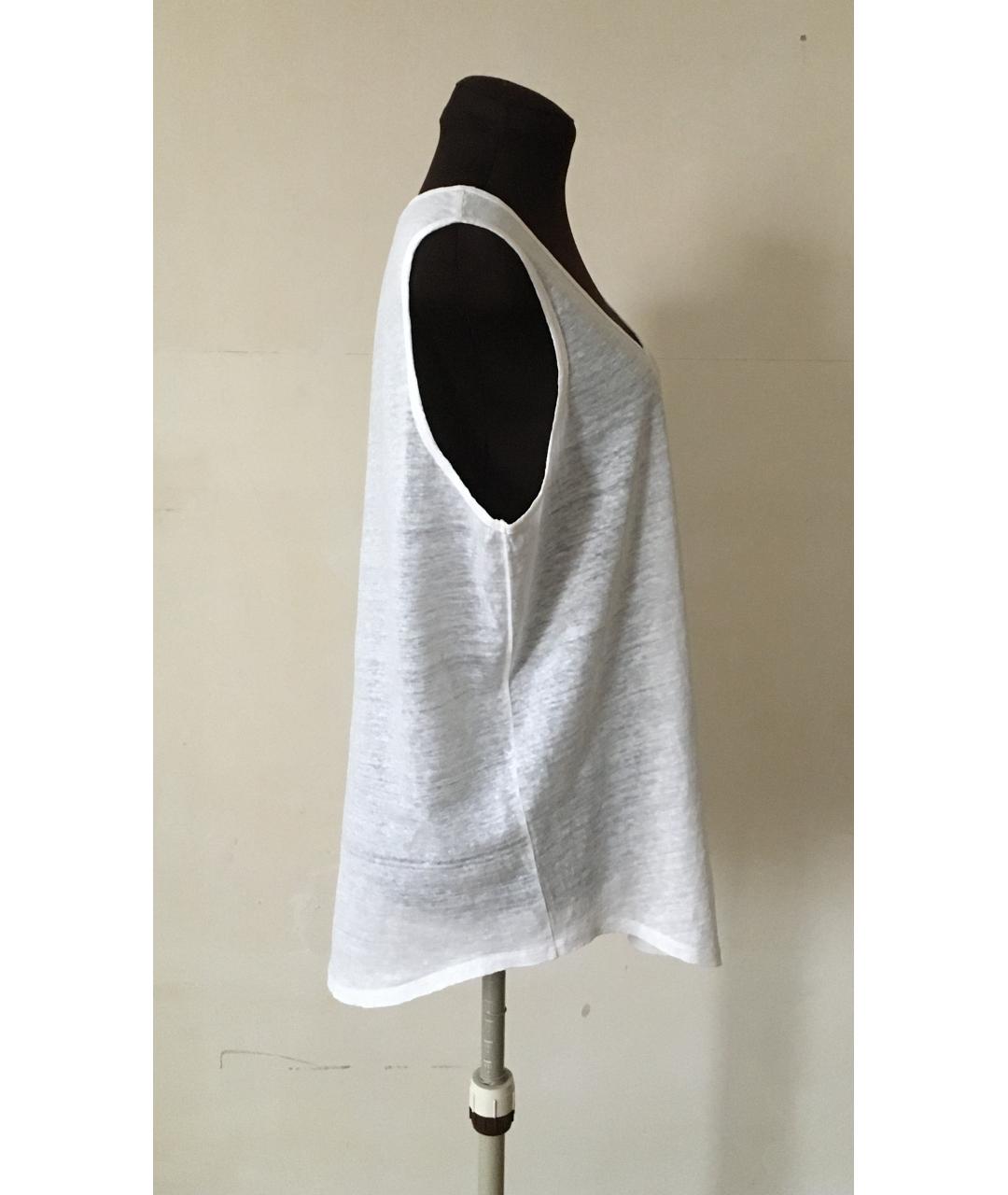 BURBERRY Белая льняная майка, фото 4