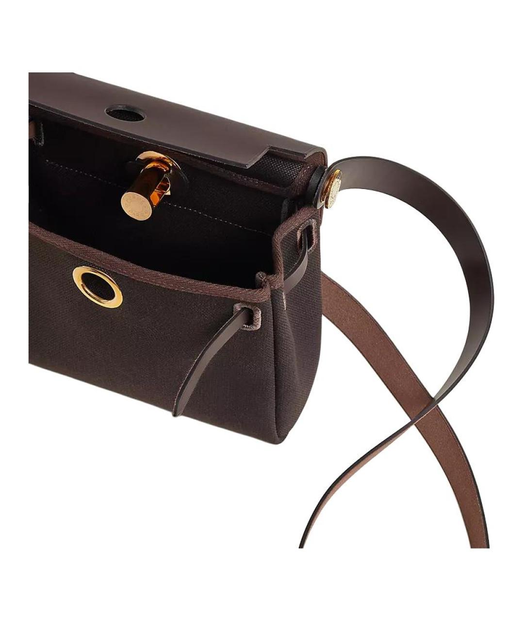 HERMES Коричневая кожаная сумка через плечо, фото 4