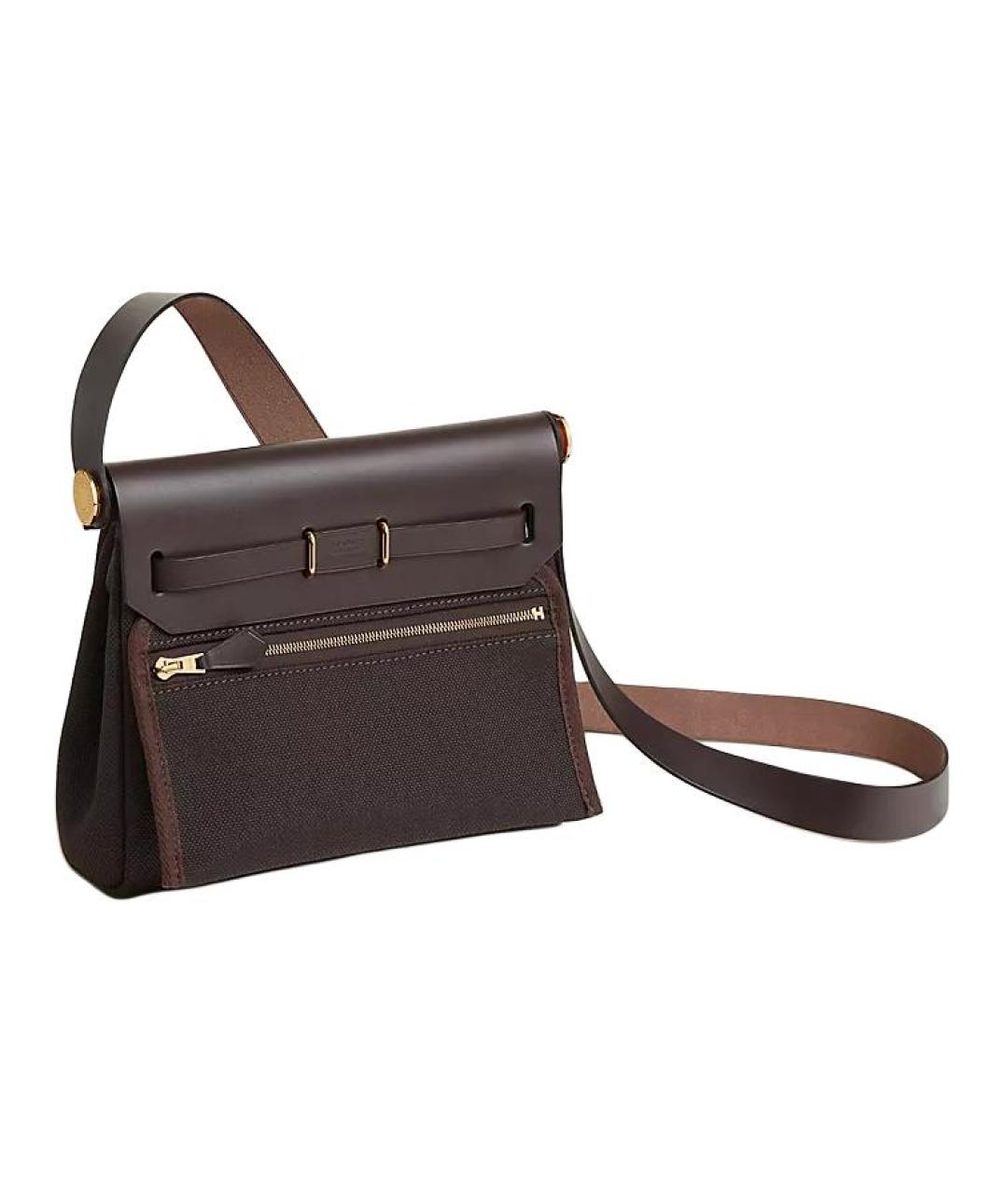 HERMES Коричневая кожаная сумка через плечо, фото 3