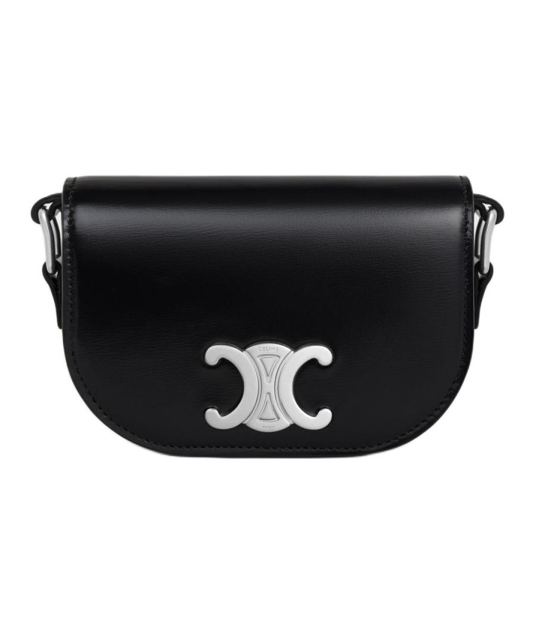 CELINE Черная кожаная сумка на плечо, фото 1