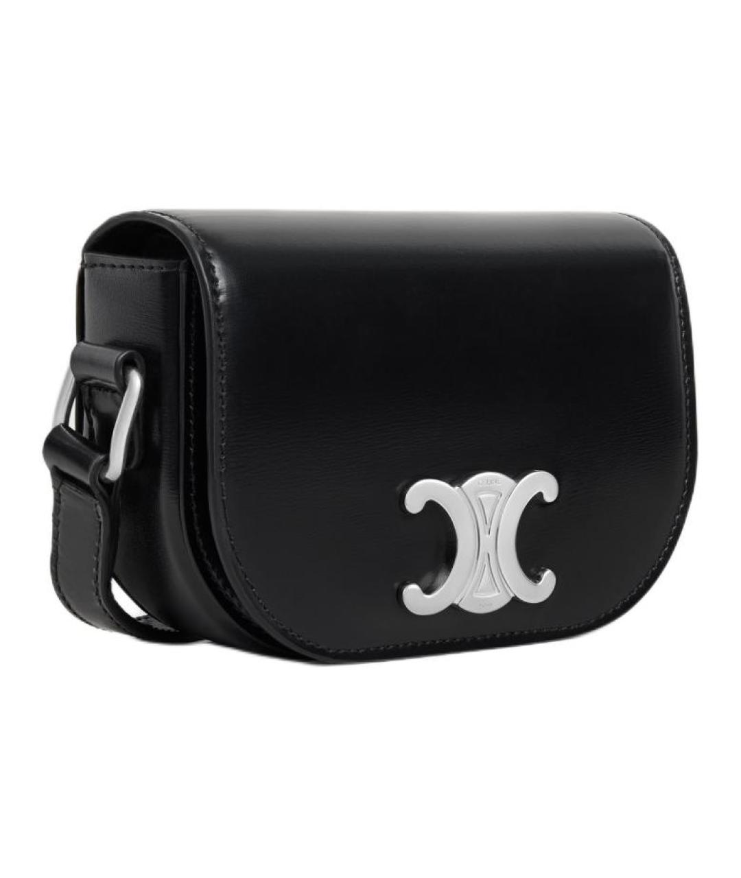 CELINE Черная кожаная сумка на плечо, фото 2