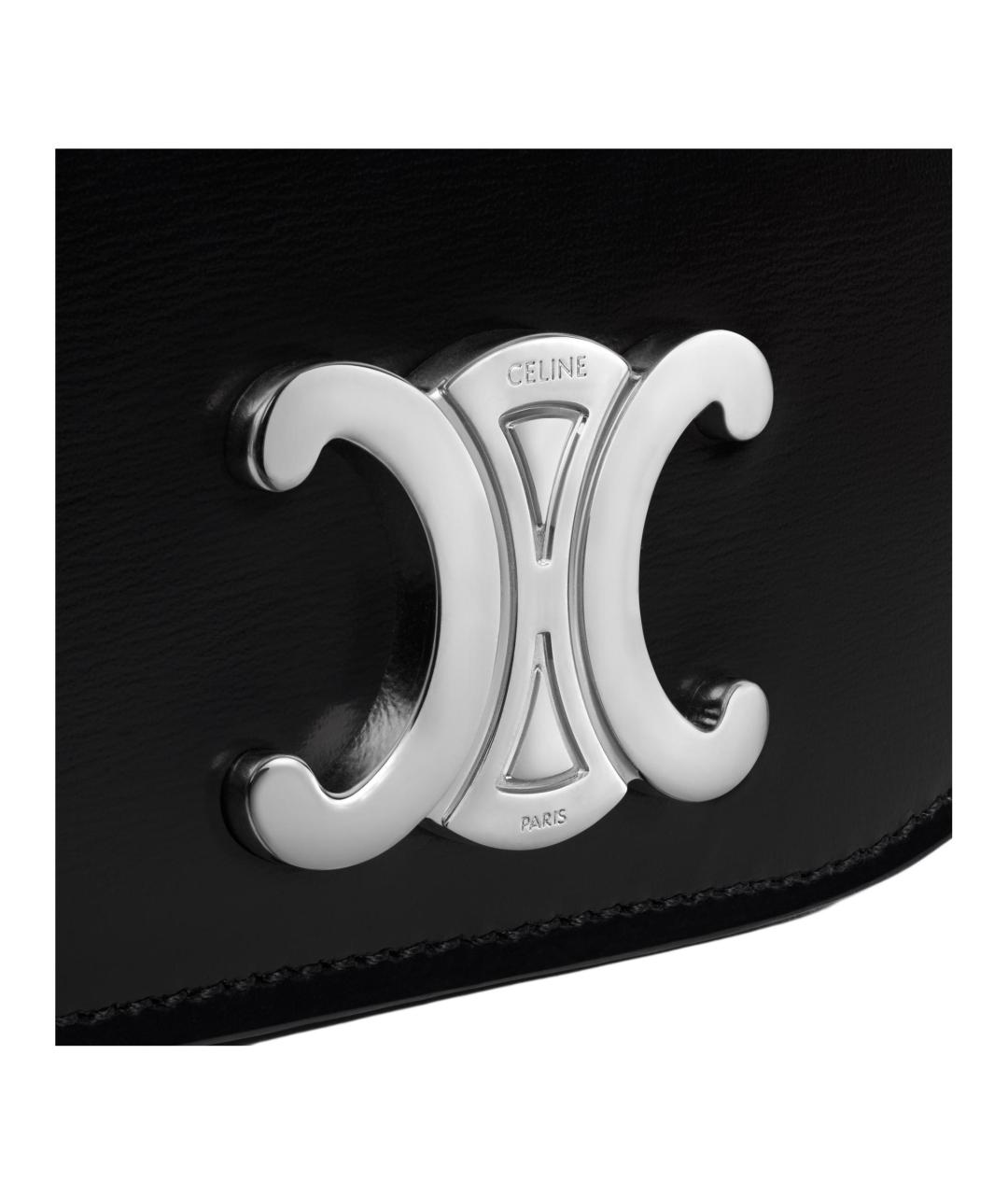 CELINE Черная кожаная сумка на плечо, фото 5