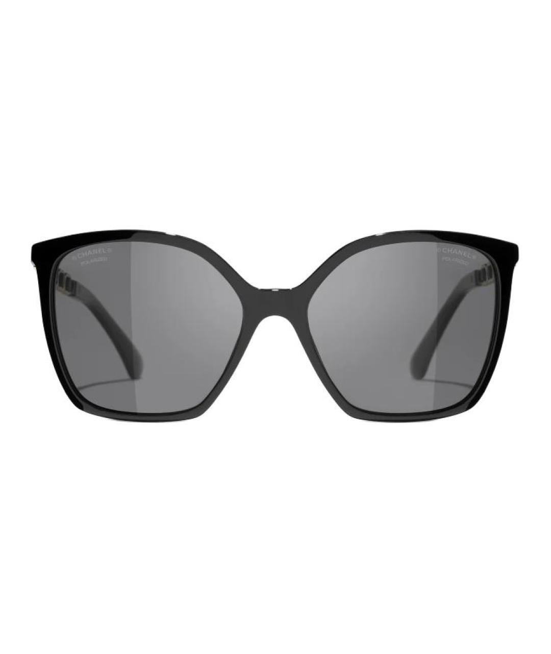 CHANEL Черные пластиковые солнцезащитные очки, фото 1