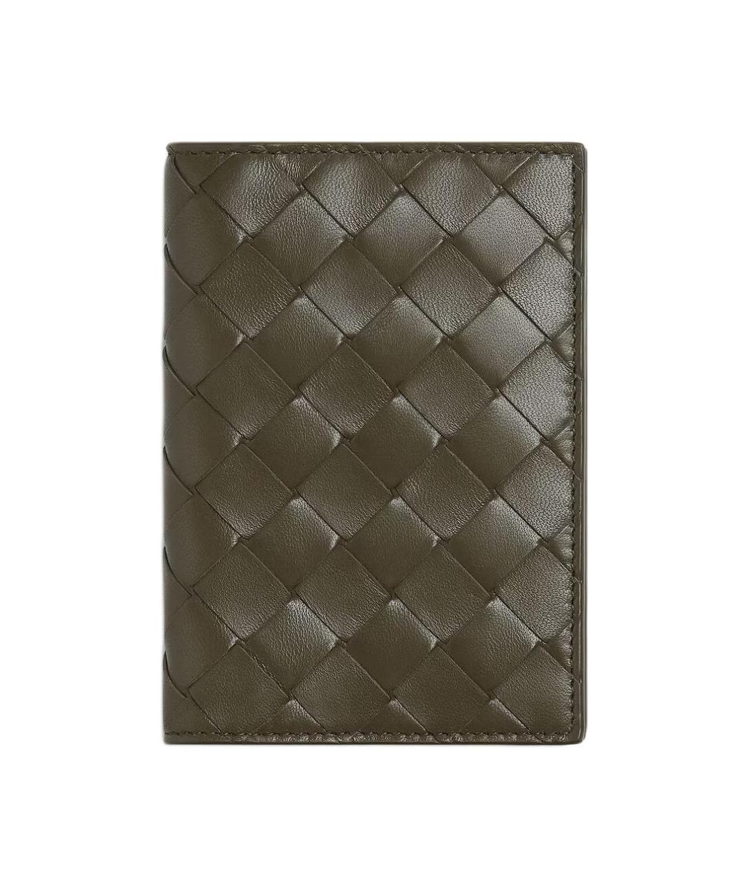 BOTTEGA VENETA Зеленый кожаный кардхолдер, фото 1
