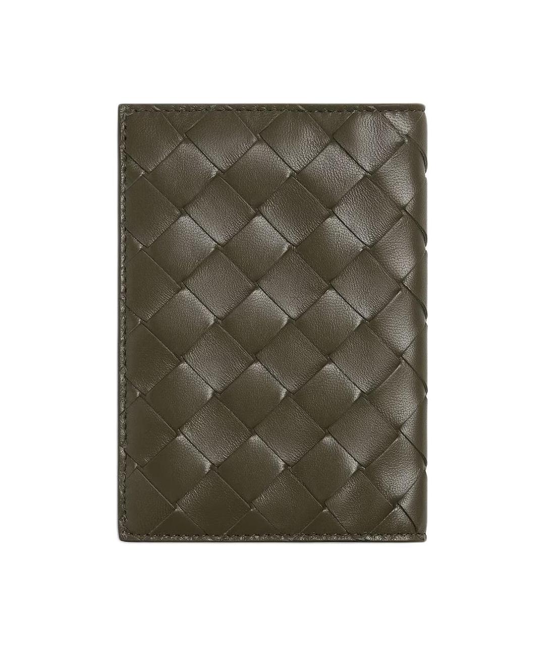 BOTTEGA VENETA Зеленый кожаный кардхолдер, фото 3