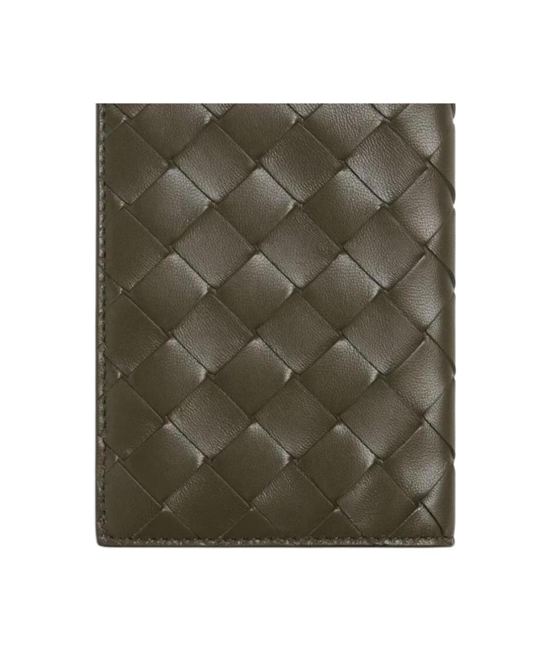 BOTTEGA VENETA Зеленый кожаный кардхолдер, фото 4