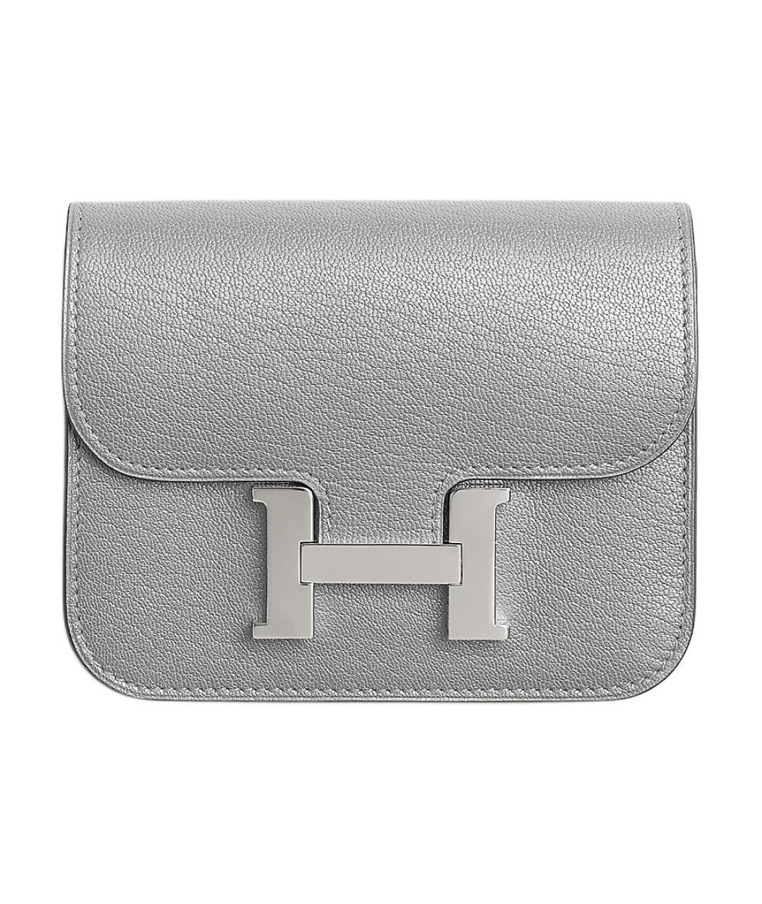 HERMES Серый кожаный кошелек, фото 1