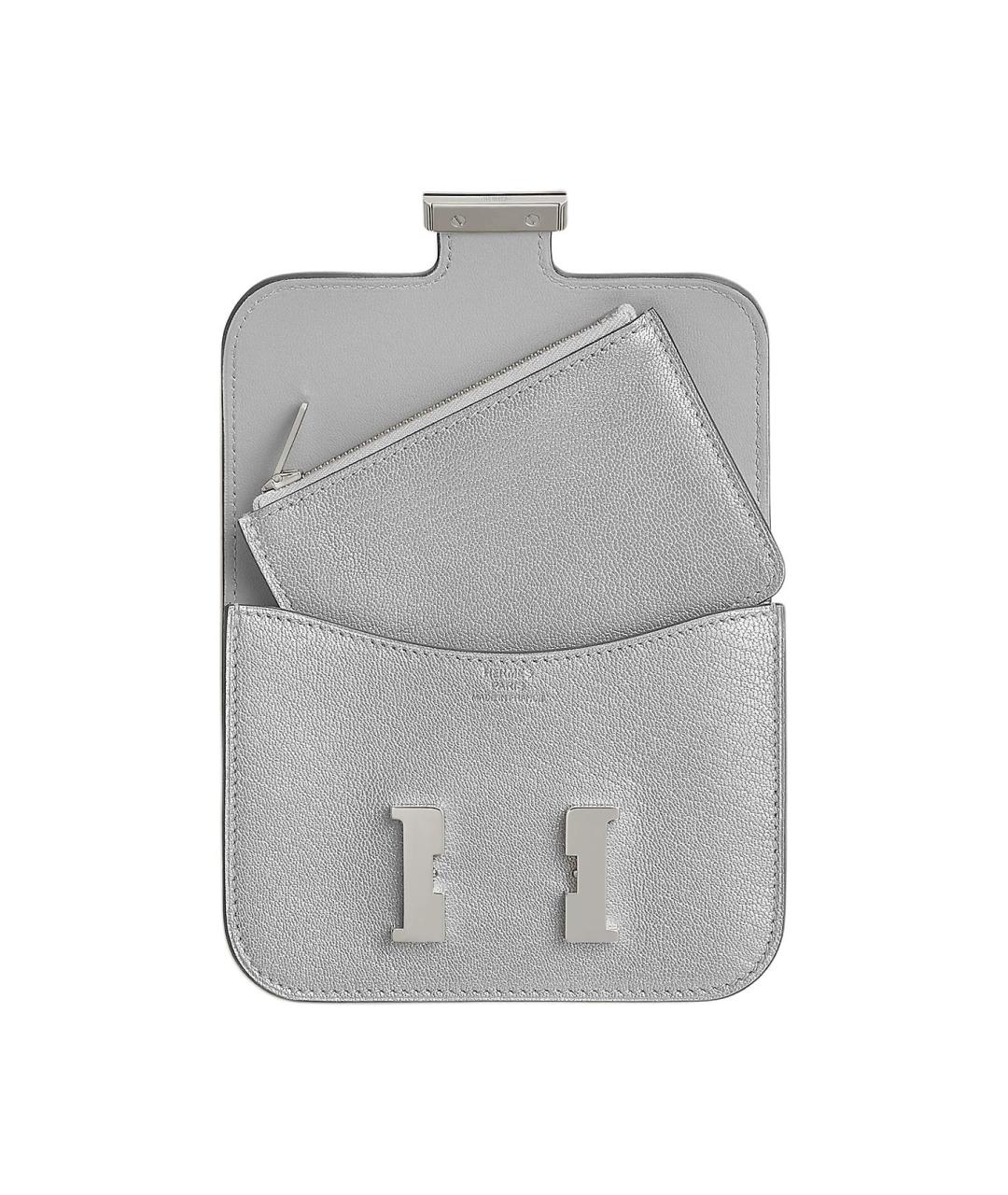 HERMES Серый кожаный кошелек, фото 3