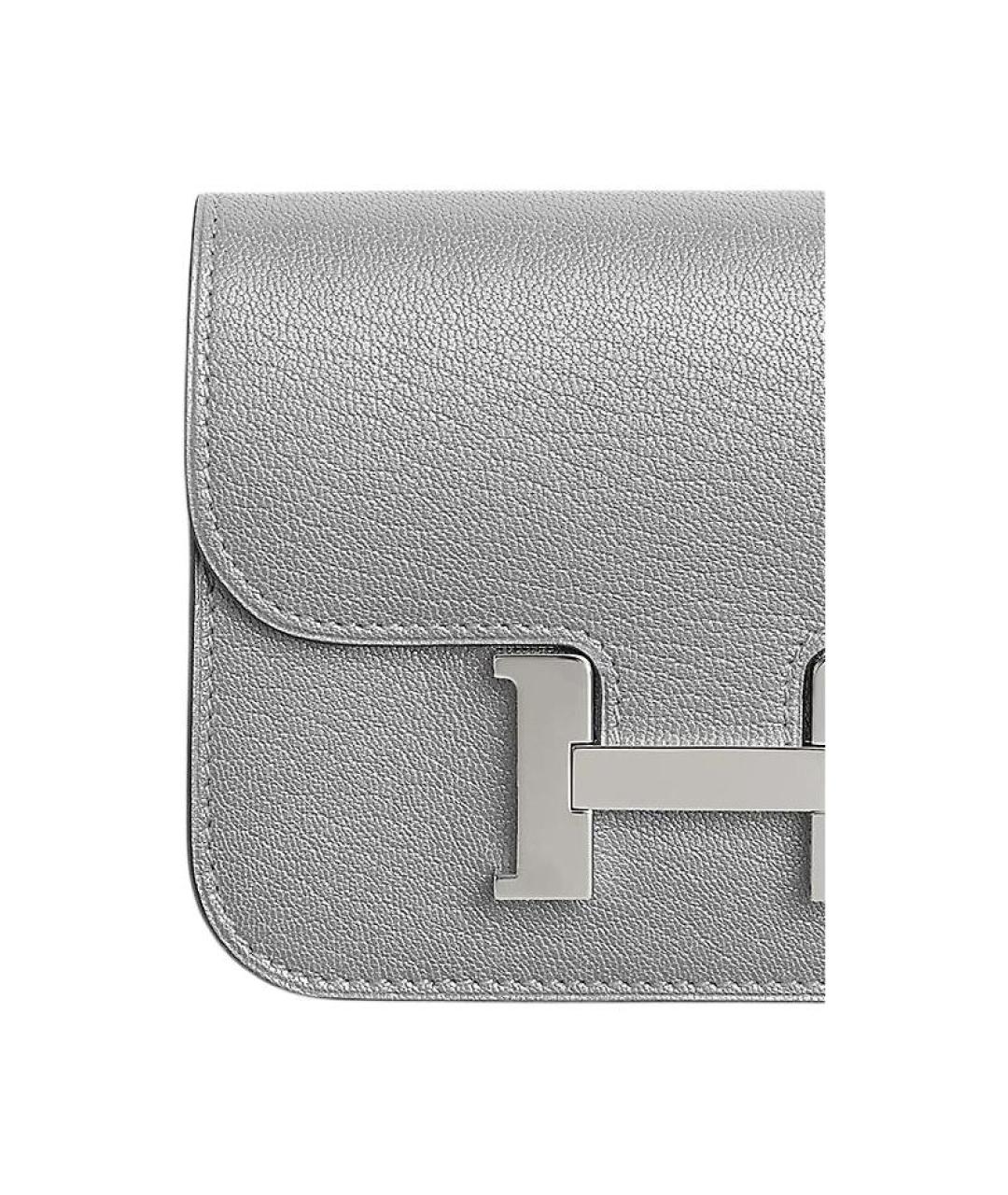HERMES Серый кожаный кошелек, фото 4