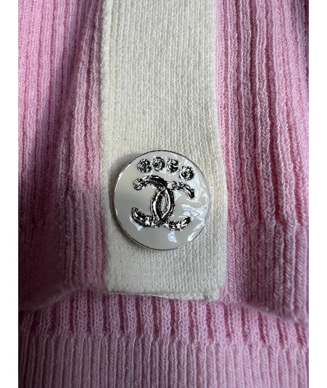 CHANEL Розовый хлопко-эластановый кардиган, фото 3
