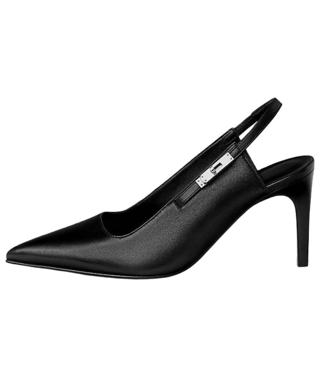 HERMES Черные кожаные туфли, фото 2