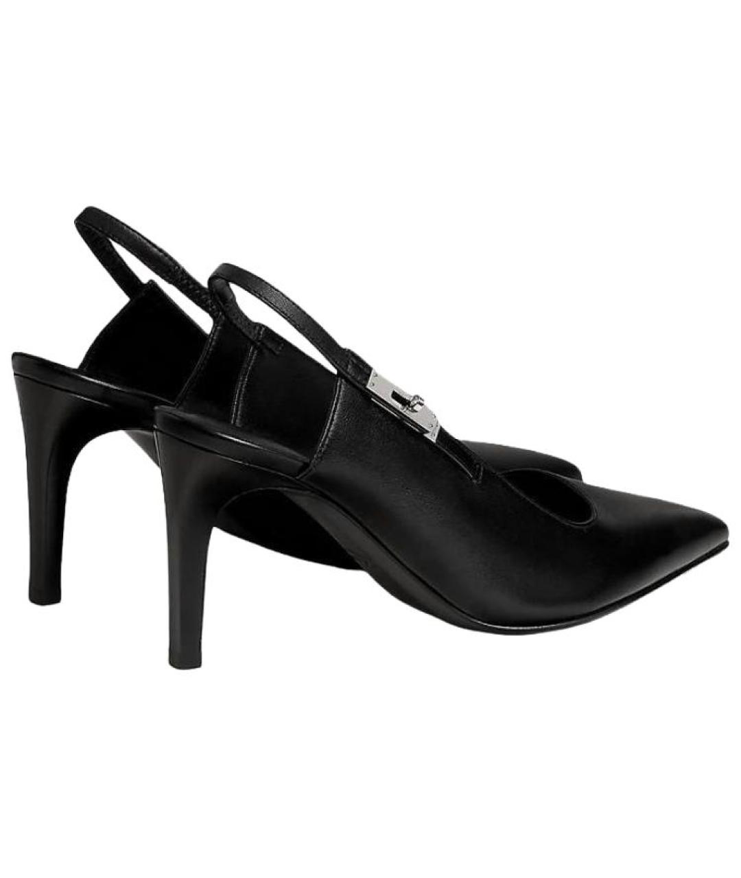 HERMES Черные кожаные туфли, фото 3