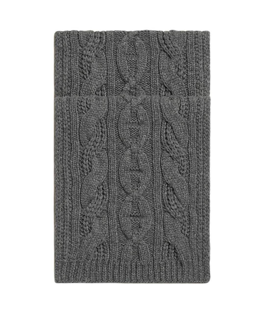 HERMES Серый кашемировый шарф, фото 1