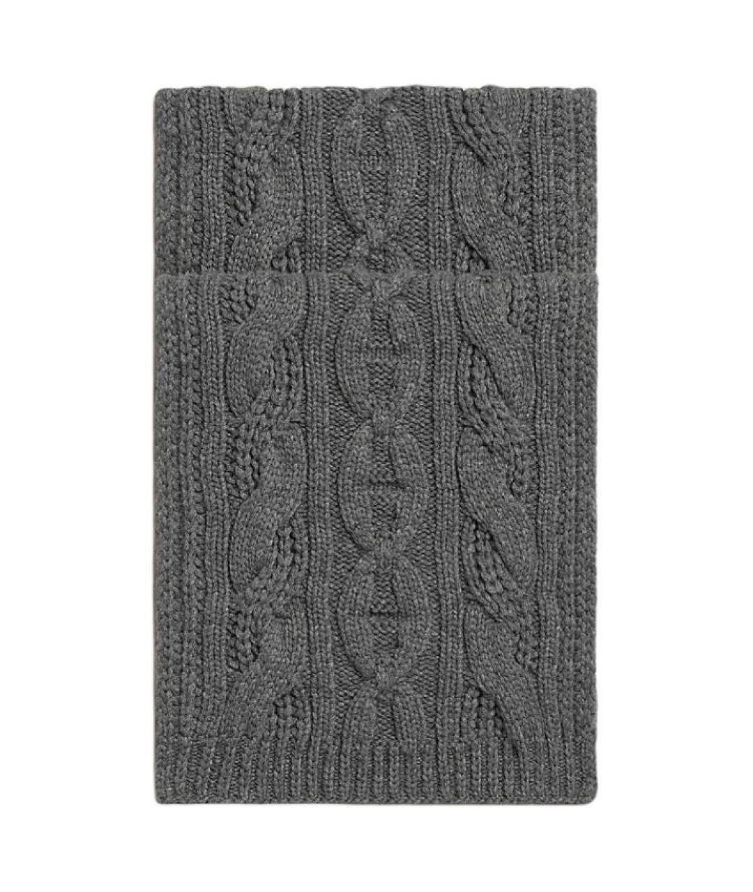 HERMES Серый кашемировый шарф, фото 2