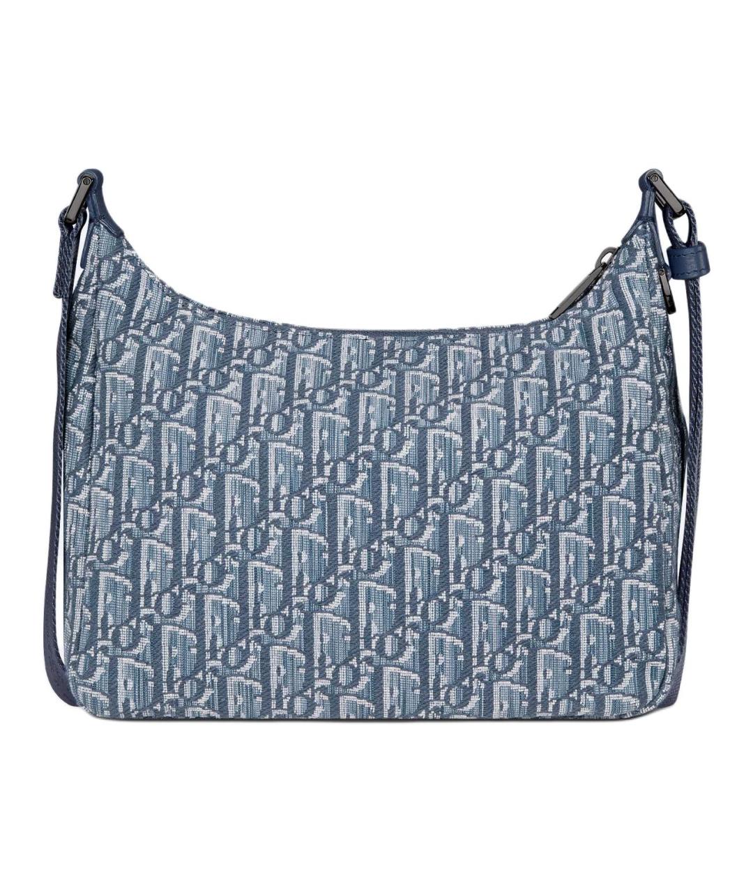 CHRISTIAN DIOR Синяя хлопковая сумка на плечо, фото 4