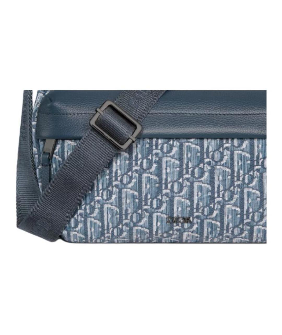 CHRISTIAN DIOR Синяя хлопковая сумка на плечо, фото 6