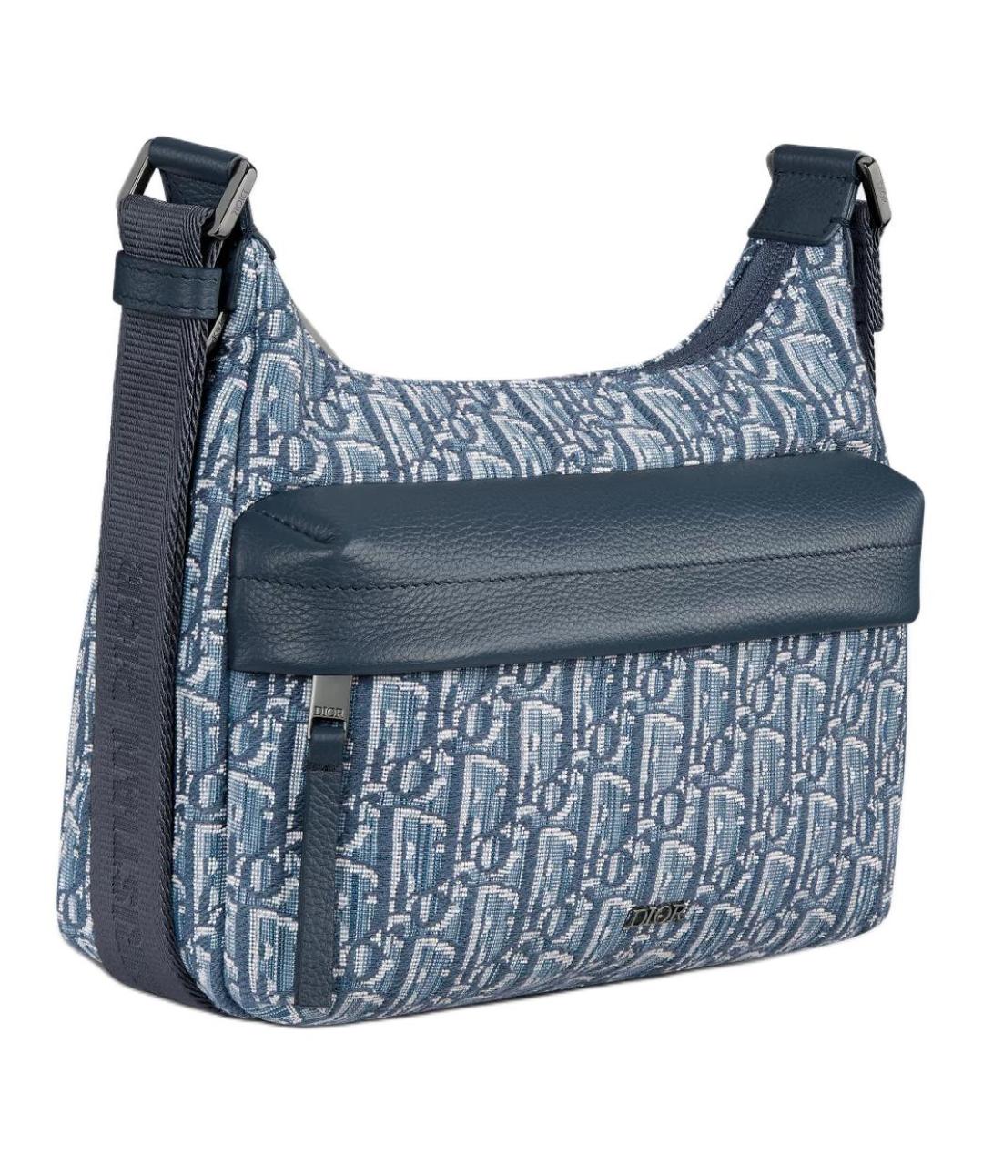 CHRISTIAN DIOR Синяя хлопковая сумка на плечо, фото 3