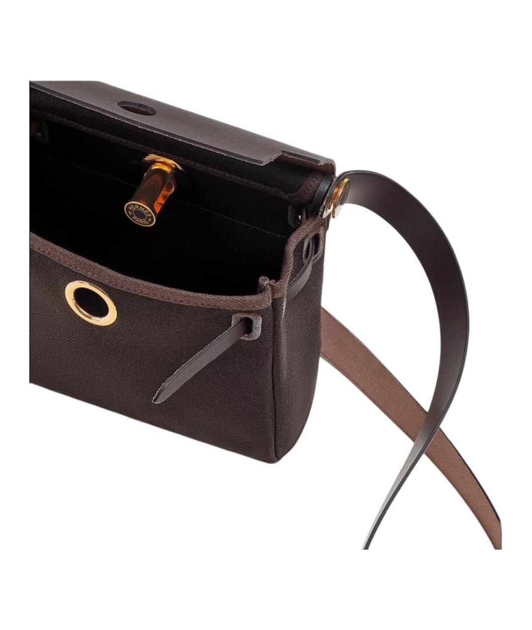 HERMES Коричневая кожаная сумка через плечо, фото 4