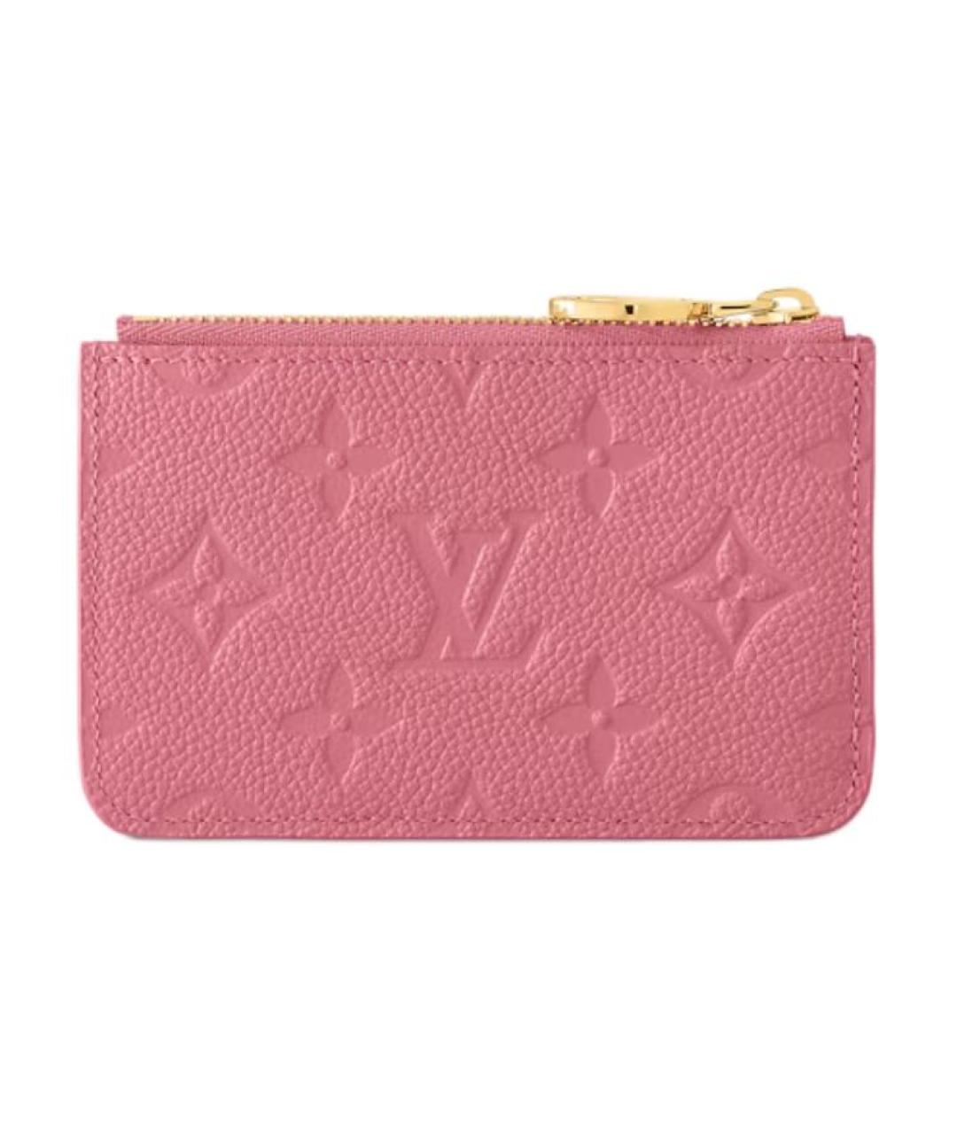 LOUIS VUITTON Розовый кожаный кардхолдер, фото 3