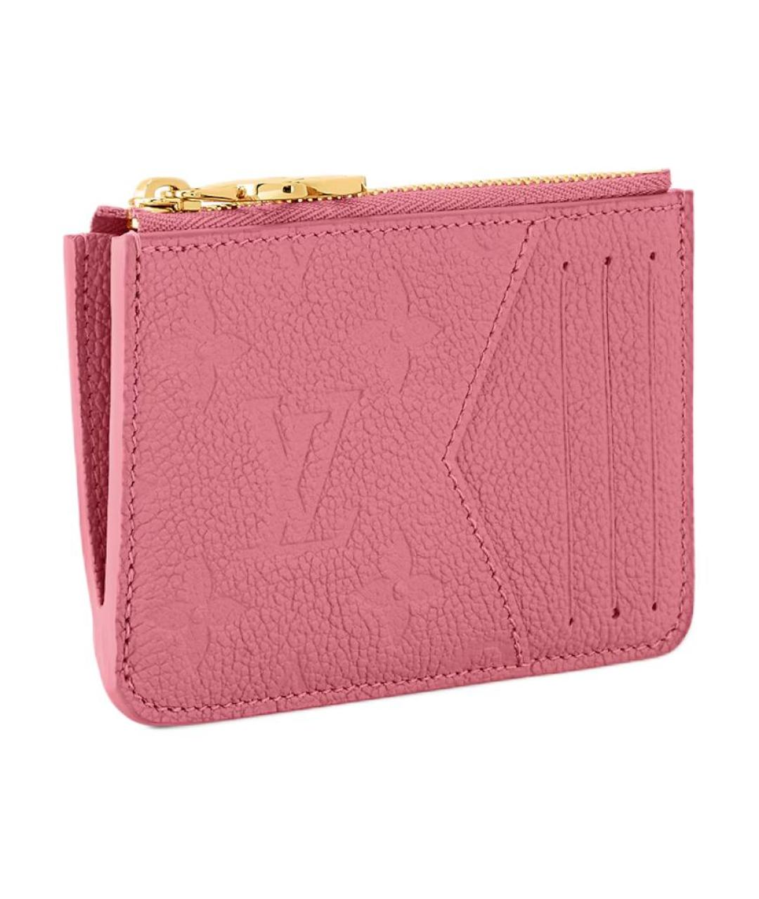 LOUIS VUITTON Розовый кожаный кардхолдер, фото 2