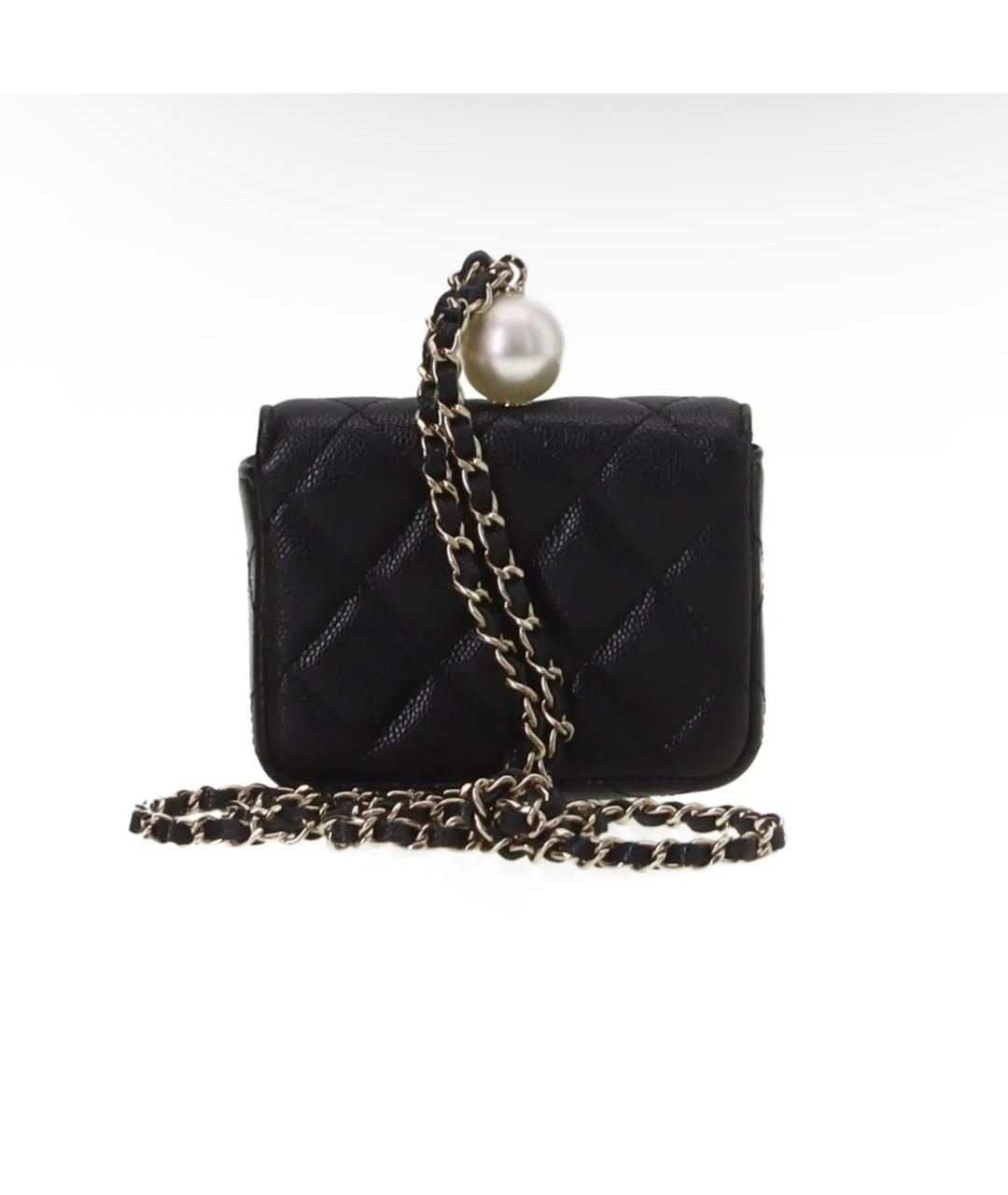 CHANEL Черная кожаная сумка через плечо, фото 4