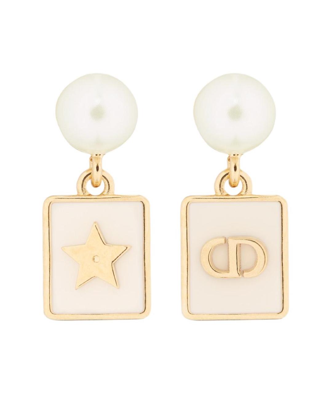 CHRISTIAN DIOR Золотые металлические серьги, фото 1