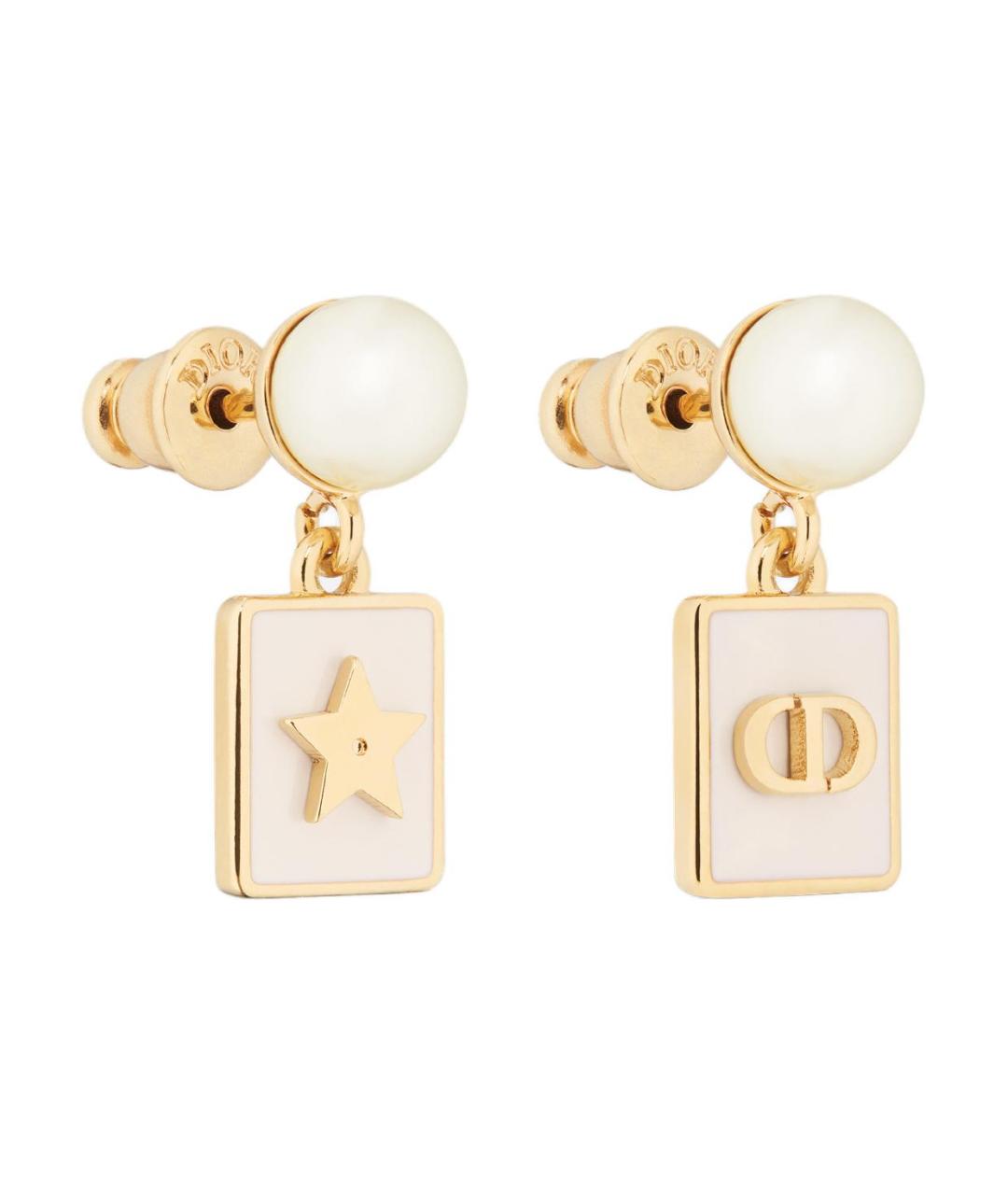 CHRISTIAN DIOR Золотые металлические серьги, фото 2