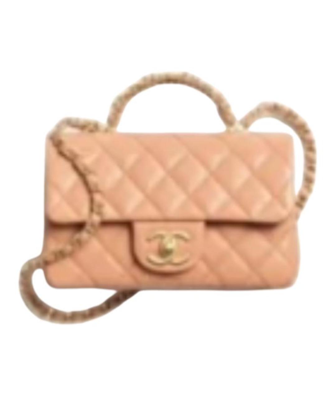 CHANEL Бежевая кожаная сумка через плечо, фото 2