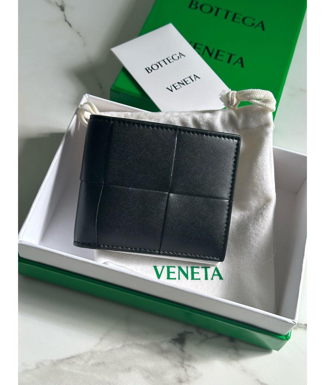 BOTTEGA VENETA Черный кожаный кошелек, фото 2